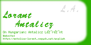 lorant antalicz business card
